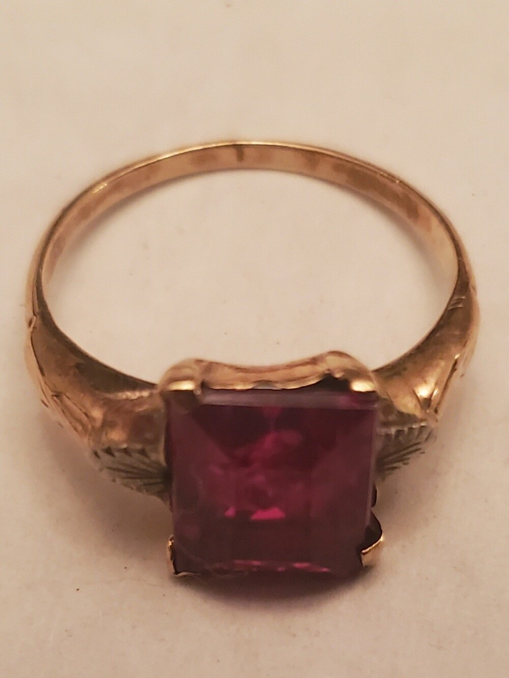 Vintage Ruby Art Deco Ring In 10k Gold